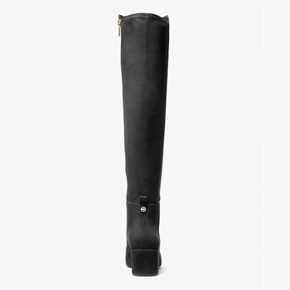 Michael Kors Women's Braden Black Knee-High Boots size 7 suede block heel